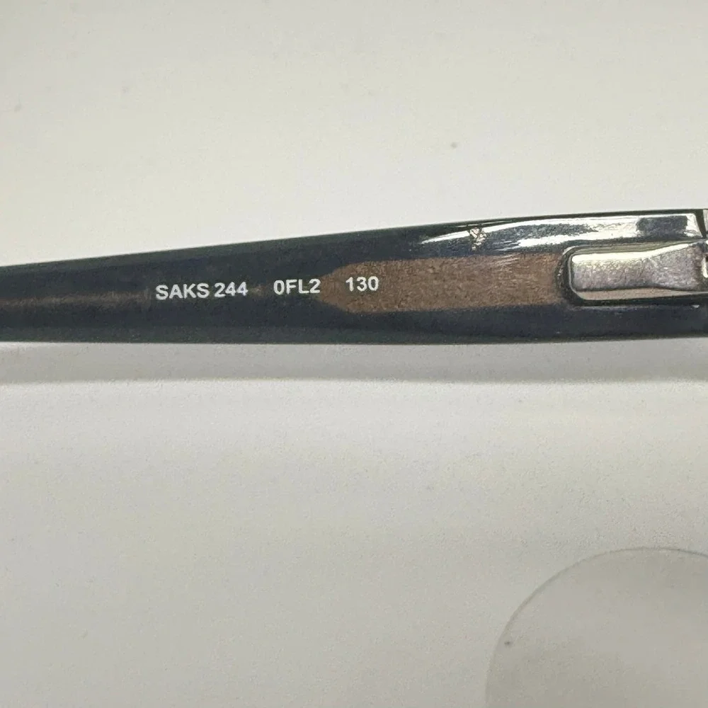 Saks Fifth Avenue 244 0FL2 Stainless Steel Eyeglasses Gold Blue Marble 52-17-130